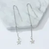 Stud Earrings Punk Star Square Geometric Metal Chain Tassel Ear Line Jewelry Vintage Long Earring Wholesale