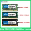 Rams Latumab Sodimm Memoria DDR4 DDR3 DDR3L DDR2 16GB 8GB 4GB 2GB 3200 2666 2400 2133 1866 1600 1333 800 667 MHzラップトップRAMメモリア