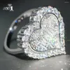 Cluster anneaux yayi bijoux bohmismie naturel Moissanite Gemmes zircon couleurs argent engagement coeur de mariage précieux