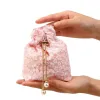 Chain Flower Drawstring Bag Elegant Korean Style Pearl Gift Packing Bag Bucket Bag Wedding Candy Bag Festive Sugar Bag Wedding