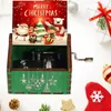 Decoratieve beeldjes Kerstmishandige muzikale doos houten vintage dozen creatief kinderen jaar verjaardagscadeau