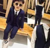 2019 Handsome Blue Boys Formal Wear Jacket Pants 3 Pieces Set kostymer för bröllopsmiddag barn barn tuxedos5109244