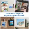 10 Sheets Holographic Transparent Cold Laminating Film A4 Self-adhesive Stars Dots DIY Package Color Card Photo Laminating Film