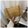 Branded Leather Bag Designer Sells Women's Bags at Discount Womens Small Square Single Shoulder Fashionable and Versatile Trendy Underarm High-end