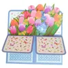 Decorazione per feste su biglietti d'auguri 3d Tulip Flower Card Garden a forma di scrittura a forma di bouquet per l'anniversario