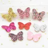 20Pcs 35*28mm Glitter Fabric Nonwoven Padded Patches Sequins Butterfly Appliques for Crafts DIY Hairpin Ornament Hat Decor