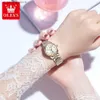 Montre-bracelets Olevs Automatic for Women Calendar Display en acier inoxydable Bracelet de luxe Original Bracelet Bracelet Gift240409