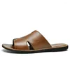 Sandalen Männer Pantoffeln PU Classic Flat Bottomed Comfortable Business Casual Beach großer Größe 38-47