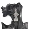Klasyczne kolczyki indyjskie sektor w stylu vintage dla kobiet rzeźbiony dzwonek do kropli kolczyki Afgańskie etniczne biżuterię Bollywood