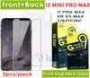 Fram- och bakre tempererad glasskärmskydd för iPhone 12 Mini 11 Pro Max XR XS X 8 7 Plus 2st Film i en detaljhandel Packag8316409
