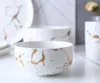Schalen Europäischer kreativer Obstsalat Schüssel Schwarz -Weiß Marmor Home Keramikgeschirr Geschirr