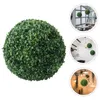 Decorative Flowers Hanging Artificial Grass Ball Fake Plant Topiary Faux Green Round For Home Decor