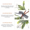 Decorative Flowers White Christmas Tree Mistletoe Ornament Artificial Wedding Bouquets Fake Pick