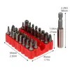 Conjunto de bits de segurança de 33pc - Torx Torx Stay Star Stay Tri Wing Chave de parafuso Magnetic Bit Sitter - Ferramentas profissionais da mão