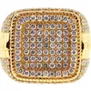 Punkboy -Herren Goldfarbe Ring für Party Full Bling Iced Out Cubic Micro a gepflastertes CZ Kristall Luxus Hip Hop Rings Schmuck 240409