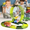 Dinosaur Race Car Track Toys Set Flexible Tracks Car Car avec 360 LOOP Playset Gift For Kids Ages 3 4 5 6 7 Filles garçons de 8 ans