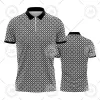 Sommar kortärmad t-shirt män trendig vridning krage polo skjorta pläd tryckta damer pärla mark mesh tunn casual t shirt