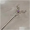 Hårklämmor Barrettes Fashion Butterfly Sticks For Women Metal Clip Pins Minimalistiska Irregualr Girls Hairpins Bun Maker Headwear Dro Dhnvd