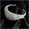 Clips de cheveux Barrettes vintage White Pearl Princess Hairband Tiaras Handmade Geometric Mesh Brounds Bridemaid Fairy Cheppied 2023 DRO DHB1T