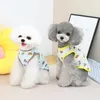 Vêtements pour chiens jaune bleu couleur couverts de compagnie décontracté imprimement de gilet animal cool vêtements de chiot pour le printemps et l'été