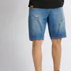 メンズジーンズファッションデニムショーツサマーブランド壊れた穴ライトウェイト膝の長さ緩んだカジュアルカジュアル非弾性パンツ男性ギフト