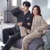 Warm Thick Flannel Plush Winter Couple Pajama Sets Long Sleeve Female Male Pyjamas Lover Clothing Sweet Kimono Nightwear Pijamas