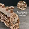 3D Wooden Puzzles For Adult DIY Model Block Kits Movable Steam Train Car Assembly Handmade Toy Hobby Creative Teen Kid Gift 240401