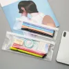 TETP 20Pcs Transparent Zipper Bag With Hang Hole Supermarket Mall Makeup Brushes Ruler Stationery Display Storage Thicken Pocket