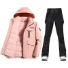 Winter Skianzug Frauen setzen winddichte wasserdichte Wärme Down Jacket Skihosen Schneekleidung Ski- und Snowboard -Set Marken