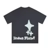 Desinger Men's T-shirt Broken Planet Cartoon Foam Letter Print Summer Men's and Women's Hip Hop Casual Loose Short Sleeve Y2k Shirts