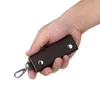 Retro Car Key Ring Holder Organizer Accessories Key Holder Leather Keychain Bag Purse Housekeeper Portable Men Key Case