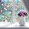 Fönsterklistermärken 45x100 cm blommor och fåglar ogenomskinliga glasfilmer självhäftande dekorativ 3D anti UV Tint Film Home Decor 1 st