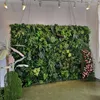 Decorative Flowers Artificial Plant Wall Reusable Grass Backdrop Panel Plastic Garden Flower Fake Green Hanging Fencing