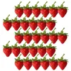 Feestdecoratie 40 pc's gesimuleerde aardbei -voedselspeelgoed Aardbeien Aardbeien Model Mini Fruit Ornament Artificial Miniature Things