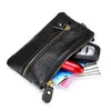 Head layer cowhide key bag genuine leather change bag stylish hand-held bag card bag mouth red bag