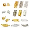 50pcs Screw Type Jewelry Clasp Cylinder Fasteners Buckles Hook Connector for Jewelry Making Bracelets Necklace End Accessories