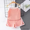 Kleidungsstücke Mädchen Sommeranzug 2024 Kinder Kurzarm Top +Shorts Hosen 2pcs Set Kinderkleidung Outfits Girl Casual Loungewear 0-6y