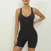 Sexy Female Short Jumpsuit Fancy Bodysuit One Pieces Romper Gym Fitness Overalls Mono Playsuits Lycra Woman Clothing Pink Body 240409