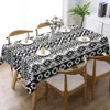 Table Cloth Tribal Print Rectangular Tablecloth Black White Geometric For Events Dining Tables Cover Custom Decoration