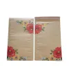 50st Kraft Paper Bubble Bags Flowers Printed Gift Packing Bag Self Sealing Bubble Envelope Courier Mailbag 12x20.4cm/24x36.8cm