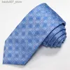 Ties cravatte di fascia alta fatta a mano Blu Jacquard Blue Mens cravatta per maschile usura formale shengzhou poliestere imitazione seta grano fine