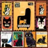 Black Cat Vintage Jazz Musik Poster Leinwand Druck schwarzer Katze und Jazz Drucke Galerie Wandkunst Dekor Home Music Wanddekoration