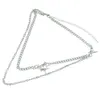 Personalized Double Layer Cuban Set Chain Necklace Pendant Ins Fashion Light Diamond Star Titanium Steel Neckchain
