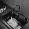 Жидкий мыльный дозатор кухонная раковина черная моющие средства.