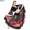 720 graus Flor Impressa Gypsy Salia Belly Dance Darine Tribal Roupas Belly Dance Costume de Flamenco Roupas