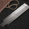 Tiartisan Titanium Square Chopsticks Titanium Sushi Hashi Kinesiska japanska pinnar 1 par 195mm/230mm för utomhuspicknick