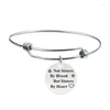 Bangle Stainless Steel Bracelet 2024 Father Mother's Day Graduation Season Gift Engraved Inspirational Language Metal YLQ10413