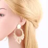 Flola New Trendy Long BeadedEarrings for Women Handmade Round Hoops Tassel Earrings Boho Jewelry Kralen Oorbellen ERSR59