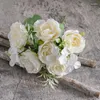 Dekorativa blommor 28 cm Silk Peony Artificial Flower Bouquet Spring For White Home Diy Decoration Christmas Garden Wedding Office Party Fake Fake