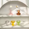 Creative Mushroom Shape candle holder Nordic Glass Candlestick Simple Candlestick Desktop Ornaments Wedding Party Home Decor